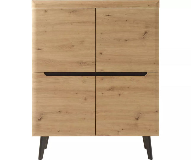 UNICORN Dresser wall unit rural modern oak light brown Width 107 cm Depth 40 cm Height 134 cm