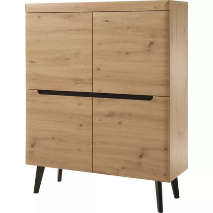 UNICORN Dresser wall unit rural modern oak light brown Width 107 cm Depth 40 cm Height 134 cm
