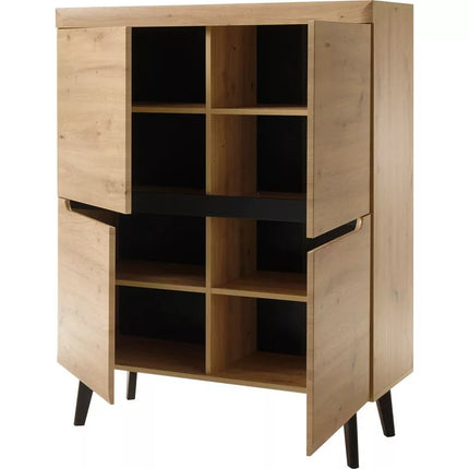 UNICORN Dresser wall unit rural modern oak light brown Width 107 cm Depth 40 cm Height 134 cm