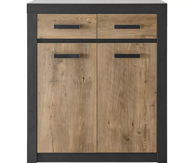 UNICORN Dresser wall unit rural modern brown matt black Width 92 cm Depth 42 cm Height 105 cm