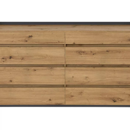 UNICORN Sideboard wall unit chest of drawers modern oak light brown gray Width 142 cm Depth 35 cm Height 80 cm