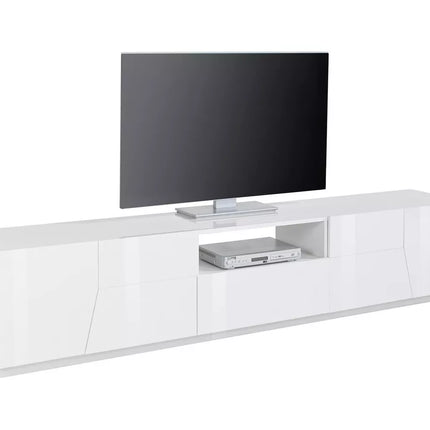 UNICORN TV furniture wall unit modern high-gloss white dark gray Width 220 cm Depth 43 cm Height 46 cm