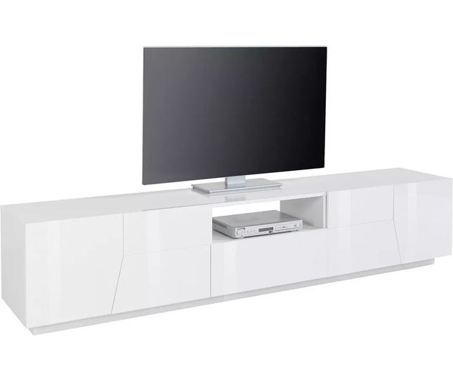 UNICORN TV furniture wall unit modern high-gloss white dark gray Width 220 cm Depth 43 cm Height 46 cm