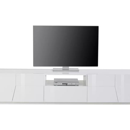 UNICORN TV furniture wall unit modern high-gloss white dark gray Width 220 cm Depth 43 cm Height 46 cm