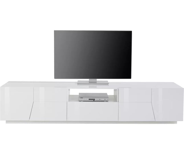 UNICORN TV furniture wall unit modern high-gloss white dark gray Width 220 cm Depth 43 cm Height 46 cm
