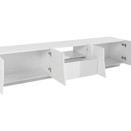 UNICORN TV furniture wall unit modern high-gloss white dark gray Width 220 cm Depth 43 cm Height 46 cm