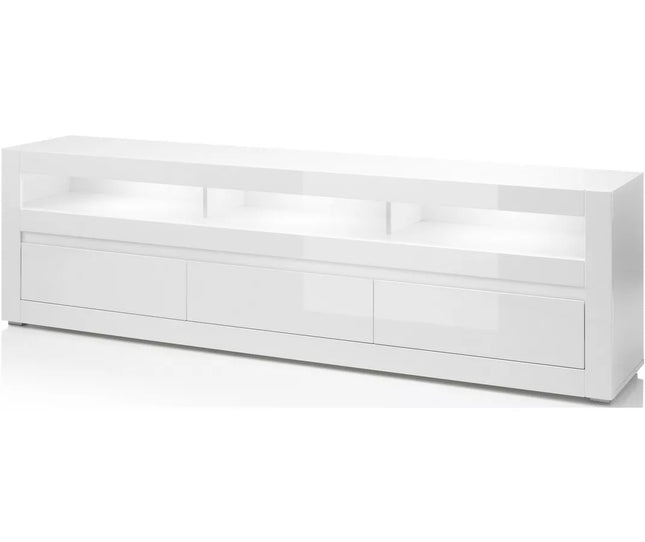 UNICORN TV furniture wall unit modern high-gloss white Width 217 cm