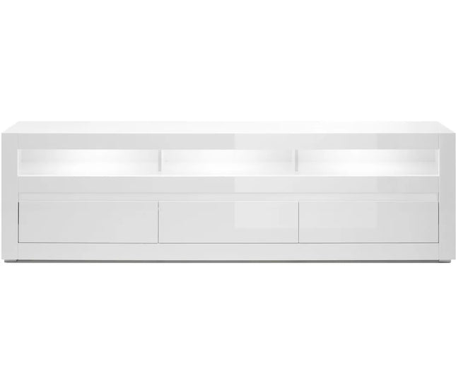 UNICORN TV furniture wall unit modern high-gloss white Width 217 cm