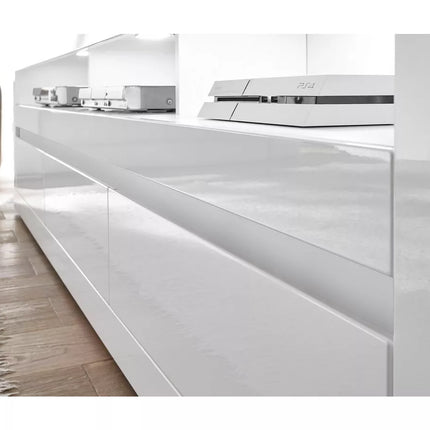 UNICORN TV furniture wall unit modern high-gloss white Width 217 cm