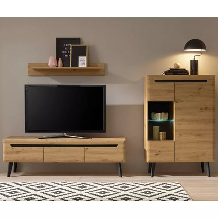 UNICORN TV furniture wall unit brown black Width 160 cm Depth 40 cm Height 50 cm