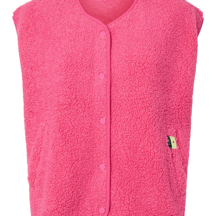 Katty teddy gilet shocking pink
