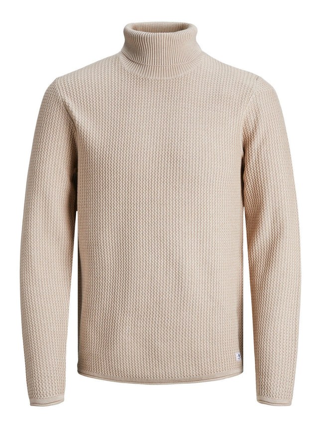 UNICORN men's knitted turtleneck sweater with a turtleneck, hoodie, funnel neck, beige, blue, xs, s, m, l, xl, xxl