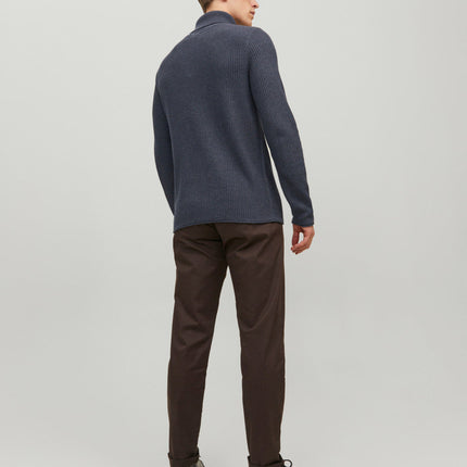 UNICORN men's knitted turtleneck sweater with a turtleneck, hoodie, funnel neck, beige, blue, xs, s, m, l, xl, xxl