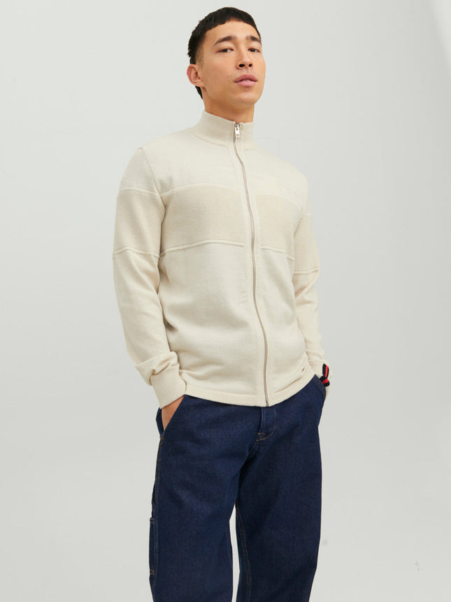 UNICORN men's knitted turtleneck sweater hoodie with high collar beige navy blue xs s m l xl xxl