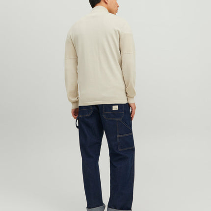 UNICORN men's knitted turtleneck sweater hoodie with high collar beige navy blue xs s m l xl xxl