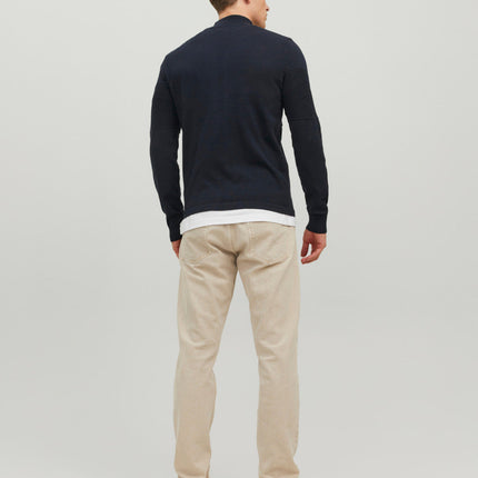 UNICORN men's knitted turtleneck sweater hoodie with high collar beige navy blue xs s m l xl xxl