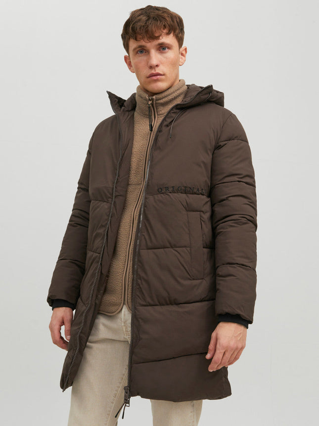 UNICORN men's long winter coat with hood dark brown xs s m l xl xxl