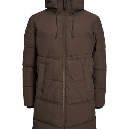 UNICORN men's long winter coat with hood dark brown xs s m l xl xxl
