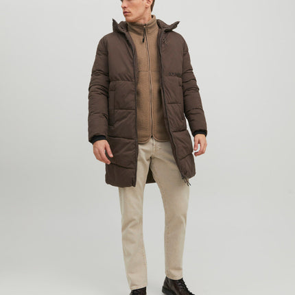 UNICORN men's long winter coat with hood dark brown xs s m l xl xxl