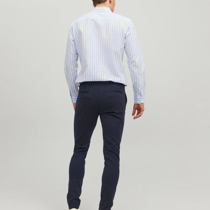 UNICORN men's long trousers, smart trousers, chino, slim fit, navy blue, s, m, l, xl, xxl
