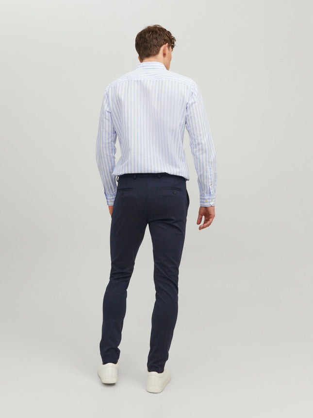 UNICORN men's long trousers, smart trousers, chino, slim fit, navy blue, s, m, l, xl, xxl