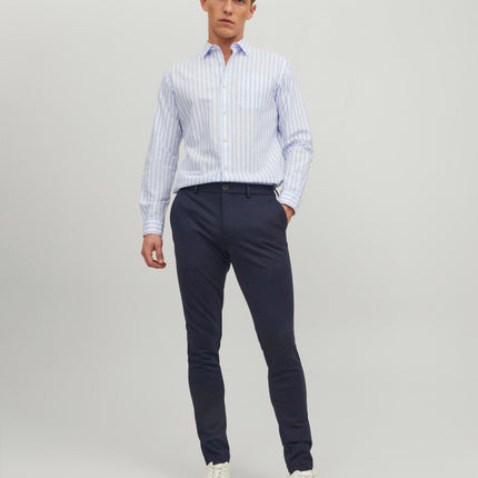 UNICORN men's long trousers, smart trousers, chino, slim fit, navy blue, s, m, l, xl, xxl