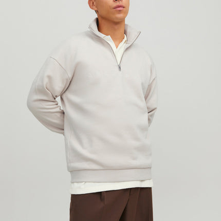 UNICORN men's sweater hoodie with high collar and zipper black light gray beige xs s m l xl xxl