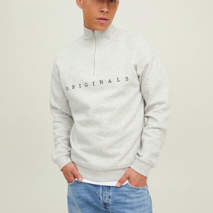 UNICORN men's sweater hoodie with high collar and zipper black light gray beige xs s m l xl xxl