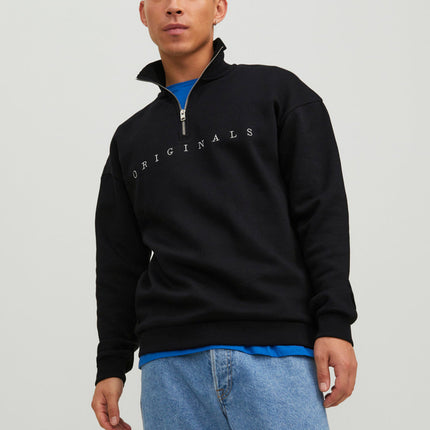 UNICORN men's sweater hoodie with high collar and zipper black light gray beige xs s m l xl xxl