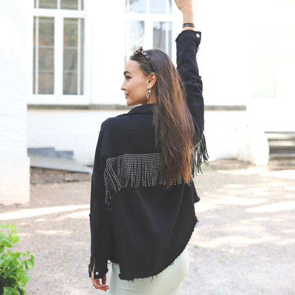 Dames jas beige zwart blauw onesize