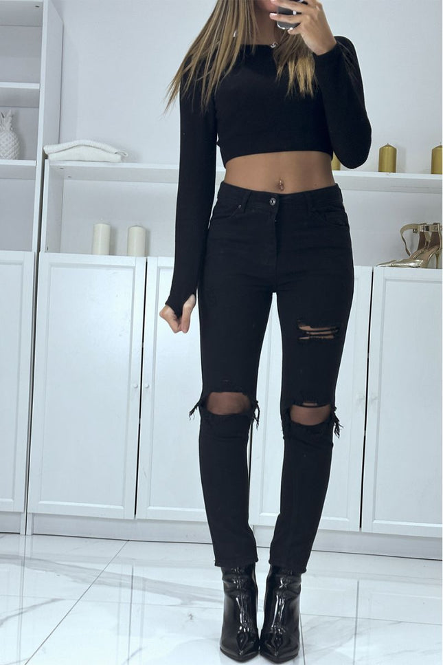 UNICORN Women's ripped slim jeans black xs s m l xl xxl