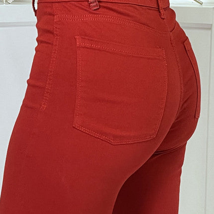 UNICORN Women's high-waisted trousers dark red xs s m l