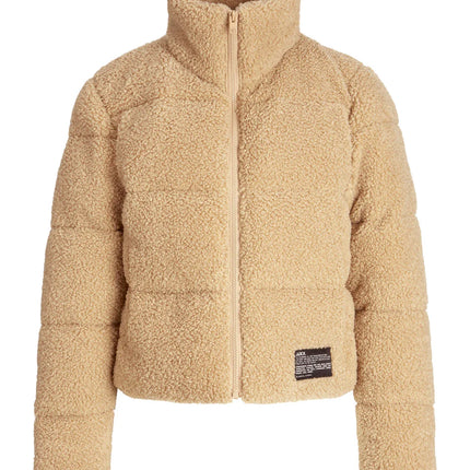 Dames jas wollig zwart beige xs s m l xl