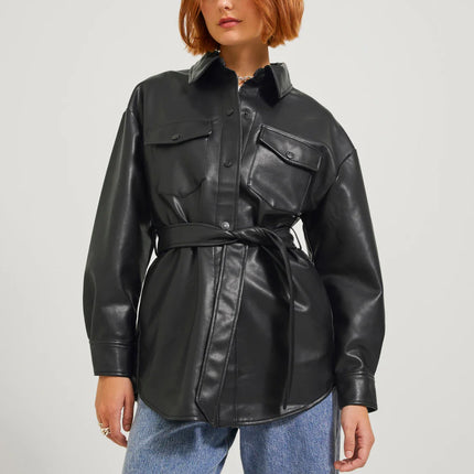 Dames jas leer zwart xs s m l xl xxl