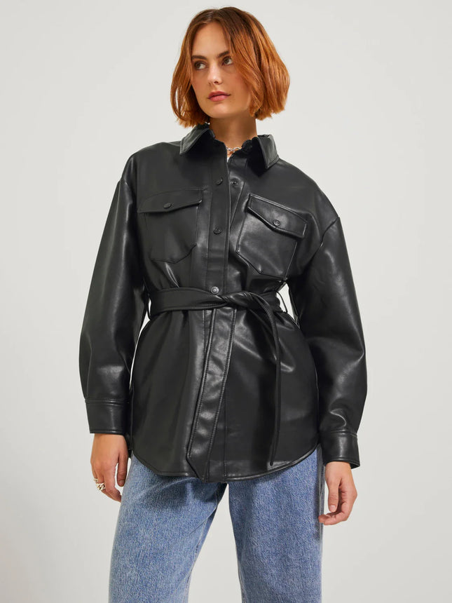 Dames jas leer zwart xs s m l xl xxl