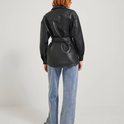 Dames jas leer zwart xs s m l xl xxl