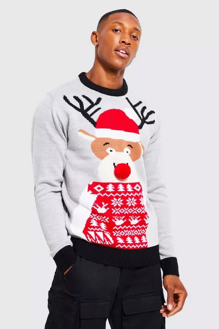 UNICORN Men's sweater Christmas pattern white xs s m l xl
