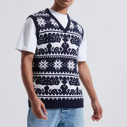 UNICORN Men's sweater vest Christmas pattern s m l xl xxl