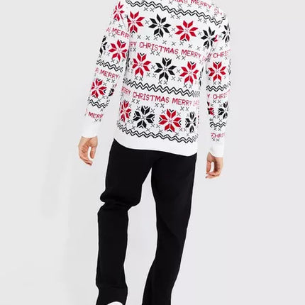 UNICORN Men's sweater Christmas pattern white s m l xl xxl