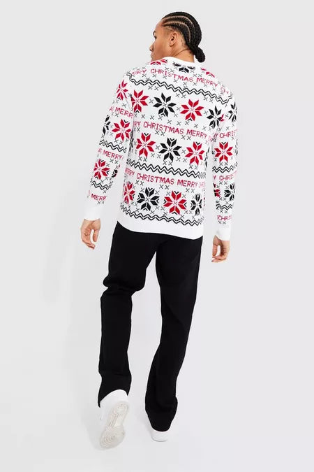 UNICORN Men's sweater Christmas pattern white s m l xl xxl