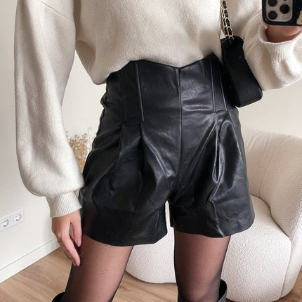 UNICORN Women's leather shorts black xs s m l
