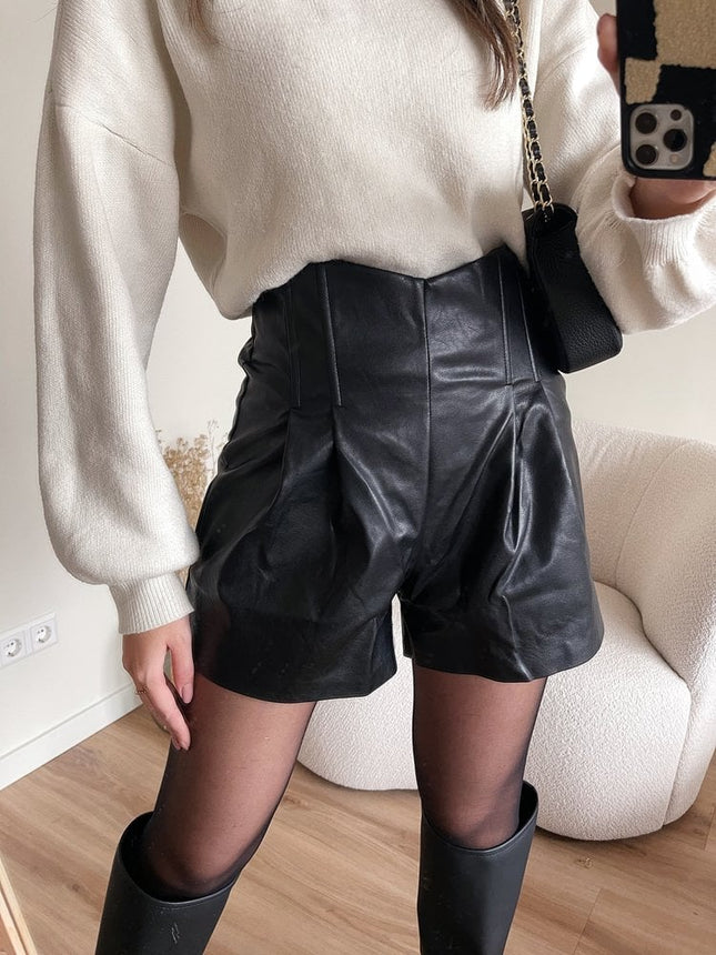 UNICORN Women's leather shorts black xs s m l