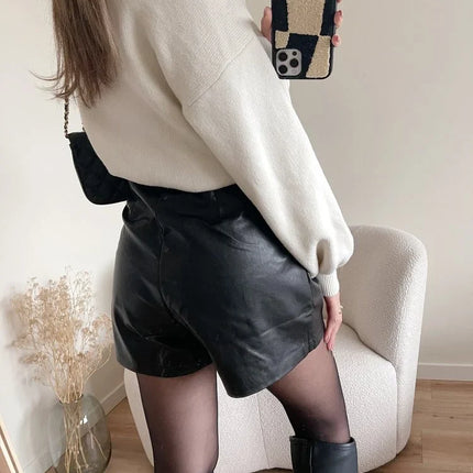 UNICORN Women's leather shorts black xs s m l