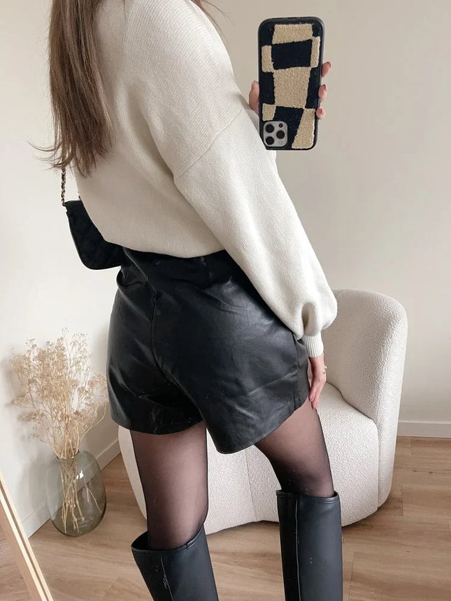 UNICORN Women's leather shorts black xs s m l