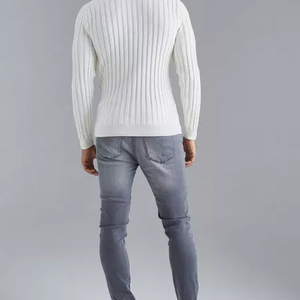UNICORN Men's sweater rib white xs s m l xl
