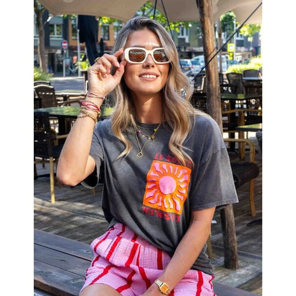 UNICORN Women's Top T-shirt gray/orange XS S M L XL