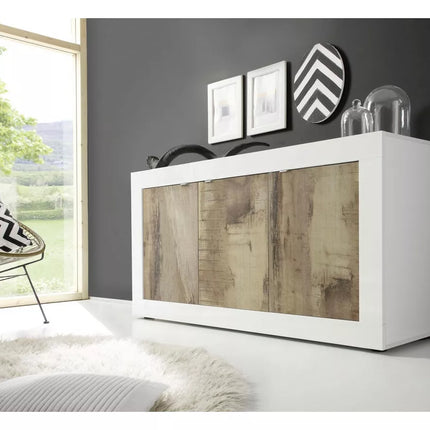 UNICORN Sideboard wall unit modern white black gray Width 160 cm Depth 43 cm Height 86 cm