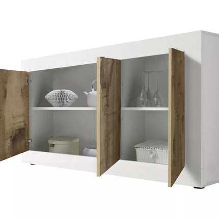 UNICORN Sideboard wall unit modern white black gray Width 160 cm Depth 43 cm Height 86 cm
