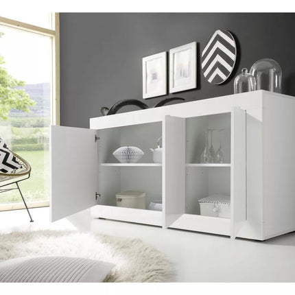 UNICORN Sideboard wall unit modern white black gray Width 160 cm Depth 43 cm Height 86 cm