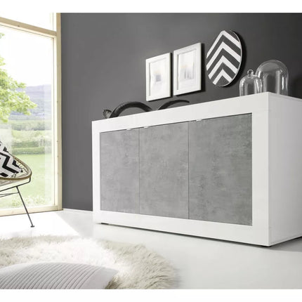 UNICORN Sideboard wall unit modern white black gray Width 160 cm Depth 43 cm Height 86 cm